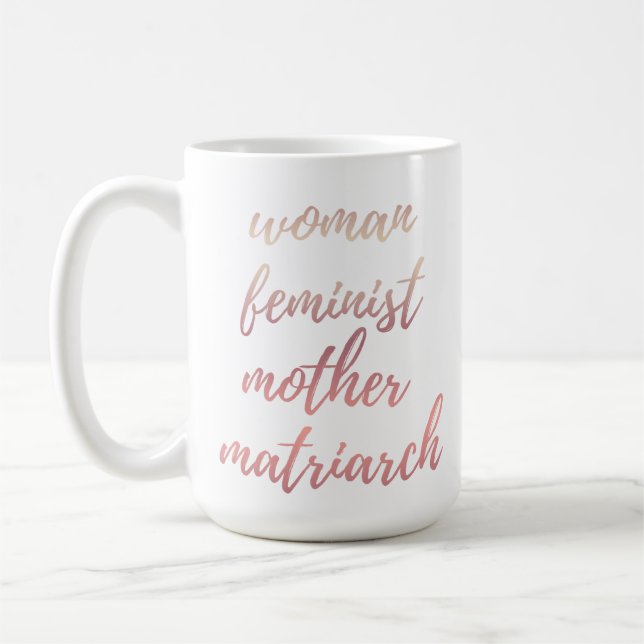Mother's Day Feminist Typography Rose Gold  Kaffemugg (Vänster)