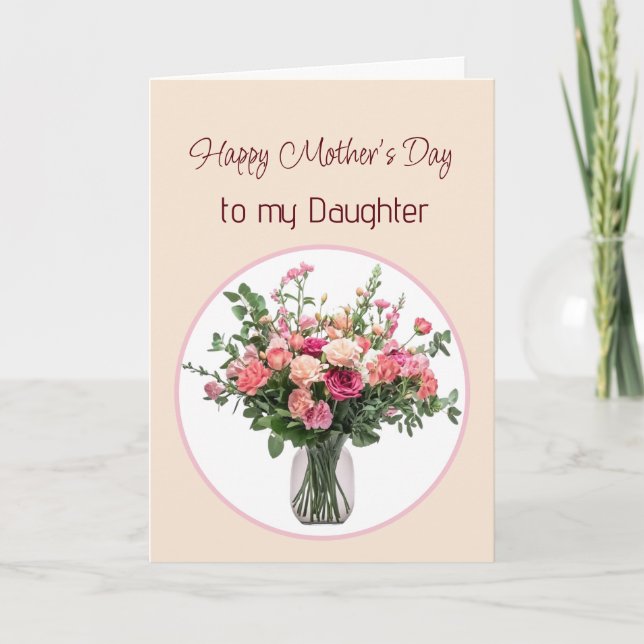 Mother's Day Flowers Bouquet for Daughter Kort (Framsida)