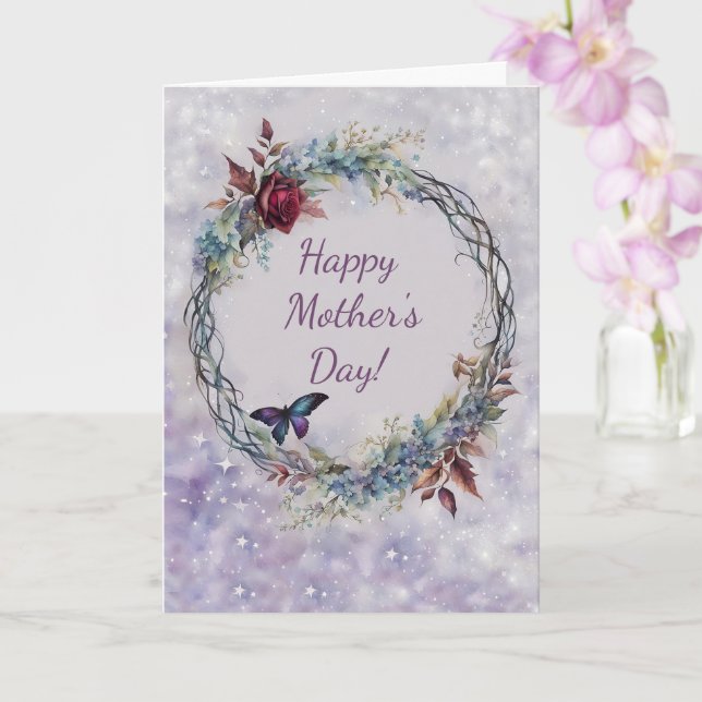 Mothers Day General with Pretty Wreath Butterfly  Kort (Orkide)