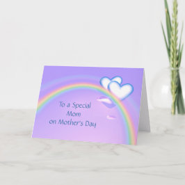 Mothers Day Hearts on Rainbow Card Kort
