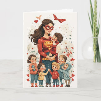 Mother's Day Holiday Folded Greeting Card Kort