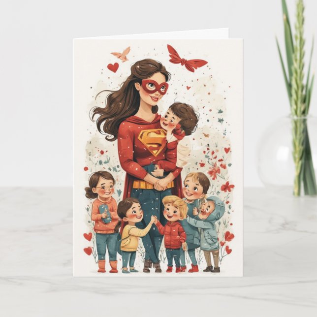 Mother's Day Holiday Folded Greeting Card Kort (Framsida)
