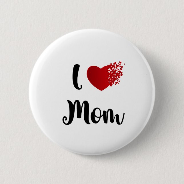 Mother's Day I Love Mom Heart Explosion Gift  Knapp (Framsida)