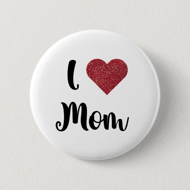 Mother's Day I Love Mom Heart Explosion Gift  Knapp (Framsida)
