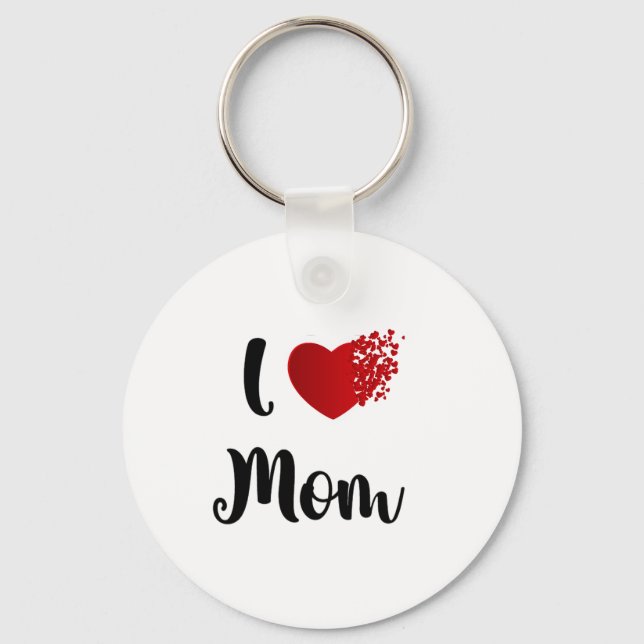 Mother's Day I Love Mom Heart Explosion Gift  Nyckelring (Framsida)