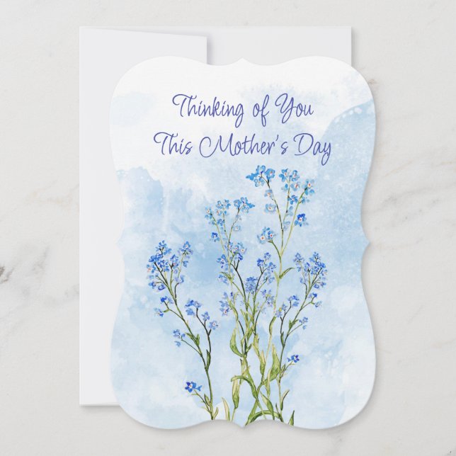 Mother's Day Long Distance Blue Forget-Me-Not  Kort (Framsida)