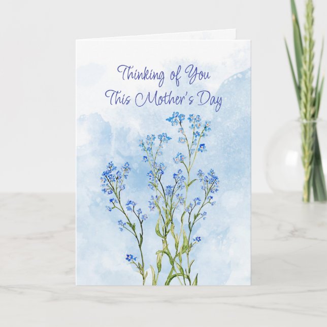 Mother's Day Long Distance Blue Forget-Me-Not  Kort (Framsida)