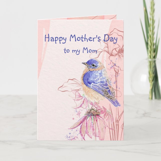 Mother's Day Mom Bible Scripture Bluebirds Flowers Kort (Framsida)