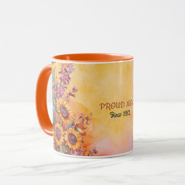 Mother's Day Mug Text "MOM" "Since 1972" Mugg (Framsida vänster)