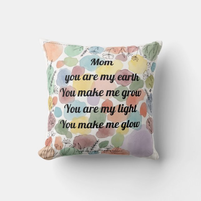 "Mother's Day Poem Throw Kudde (Framsida)