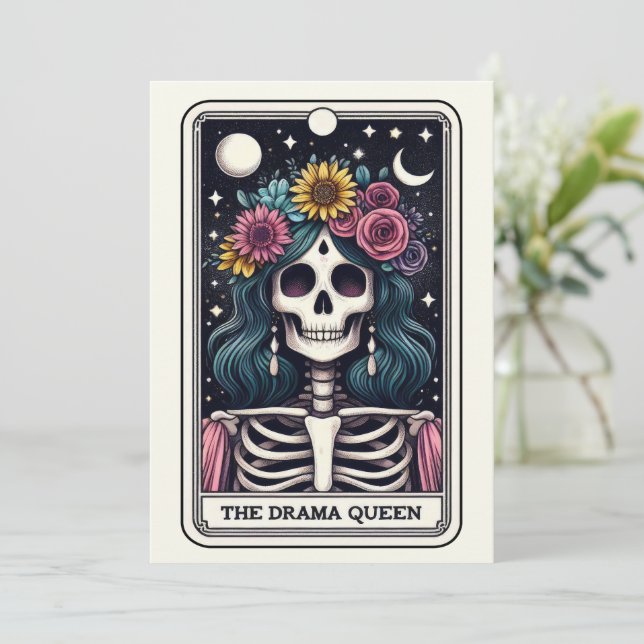 Mother's Day Skeleton The Drama Queen Tarot Kort (Stående Fram)