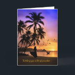 Mothers Day Tropical Beach Paradise with Palm Kort<br><div class="desc">Wish someone a bit of paradise on the Mother's Day holiday with this pretty tropical island at sunset card.</div>