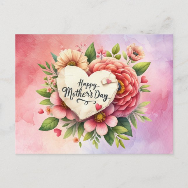 Mother's Day with flowers Helg Vykort (Framsida)