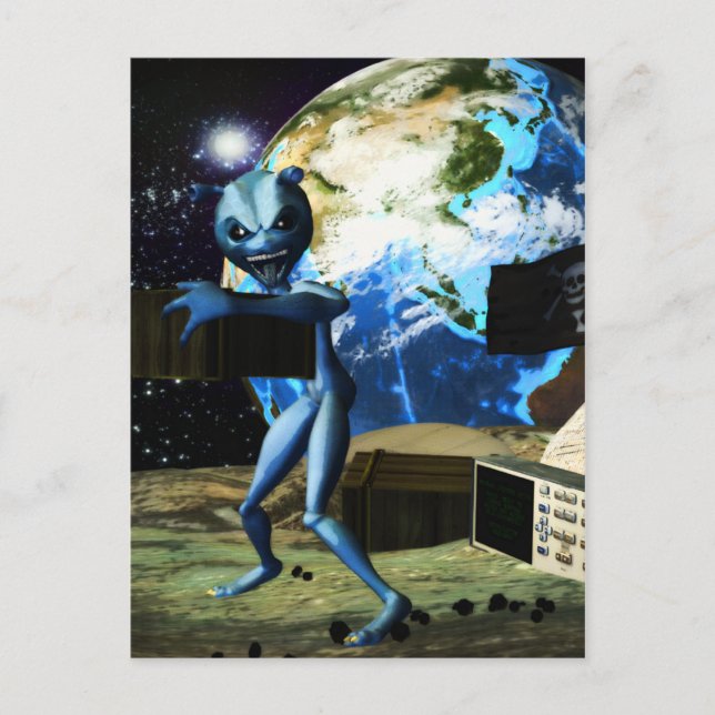 Mothership Alien Pirat Vykort (Framsida)