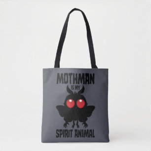 Mothman Är Min Andliga Djur Silhuett Tygkasse