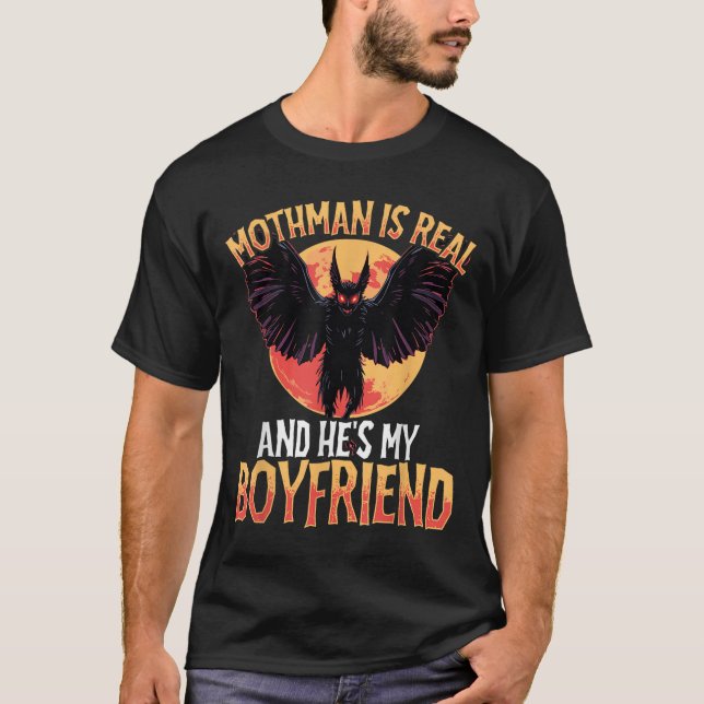 Mothman är sann och min Boykompis Cryptid Motiv. T Shirt (Framsida)