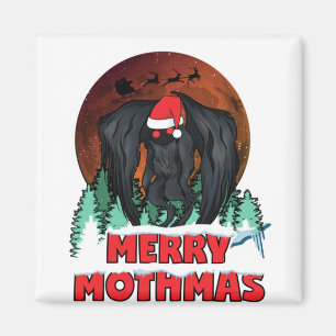 Mothman christmas, merry mothmas moth man julafton magnet