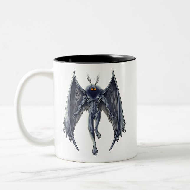 Mothman Cryptid Creature Två-Tonad Mugg (Vänster)