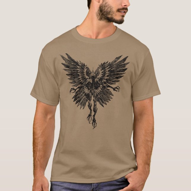 Mothman Cryptid Ringer Tee Shirt (Framsida)