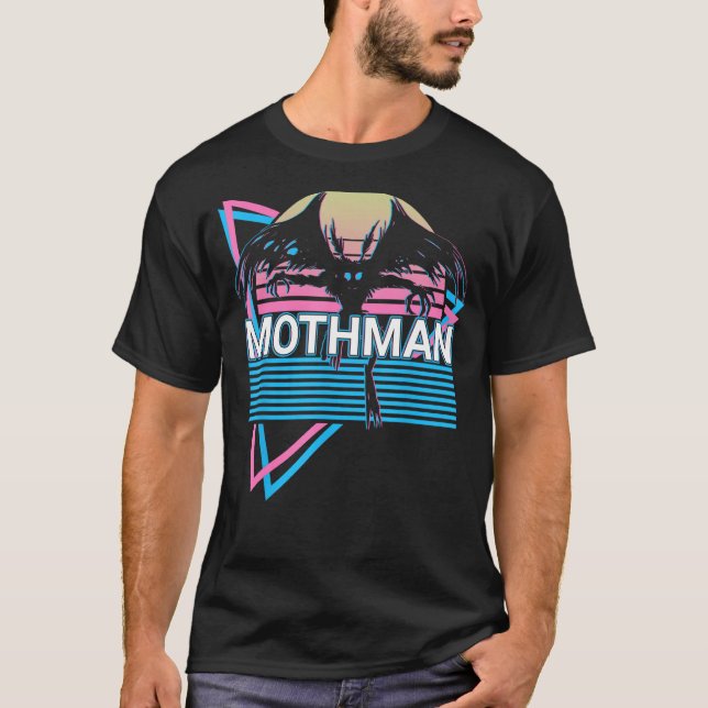 Mothman Cryptozoology Retro Cryptid T Shirt (Framsida)