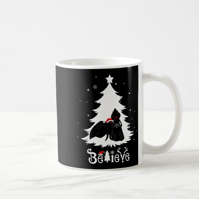 Mothman Flatwoods Monster Christmas Believe Funny  Kaffemugg (Höger)