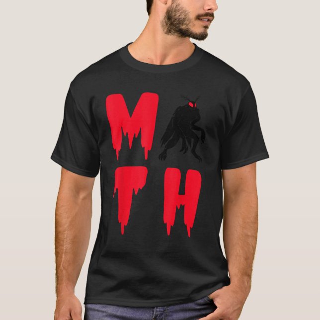 Mothman Folklore Moth Varelse Kryptozoologi Krypt T Shirt (Framsida)