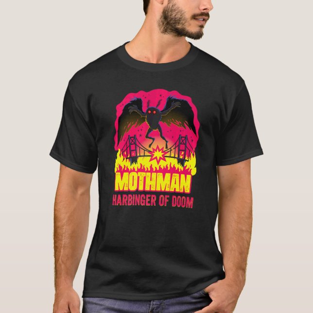 Mothman Förebud Om Döden Folklore Kuslig Kryptid T Shirt (Framsida)