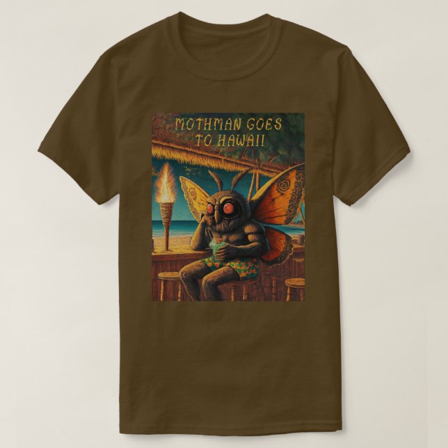 Mothman Goes till Hawaii T Shirt (Design framsida)