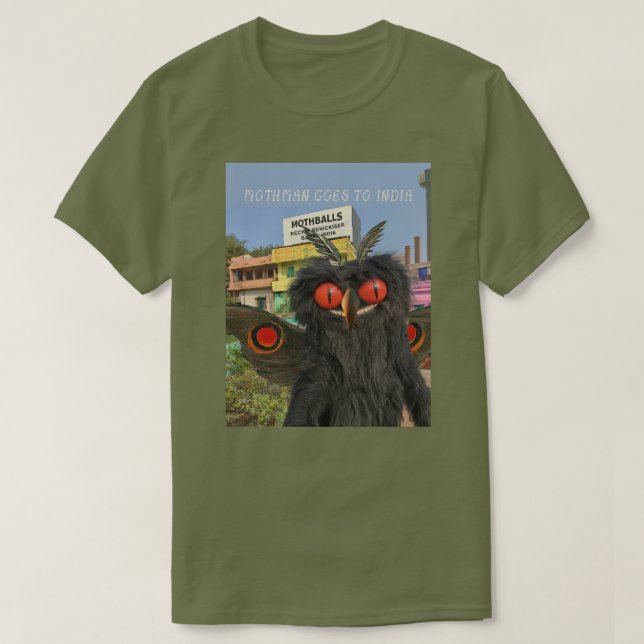 Mothman Goes till Indien T Shirt (Design framsida)