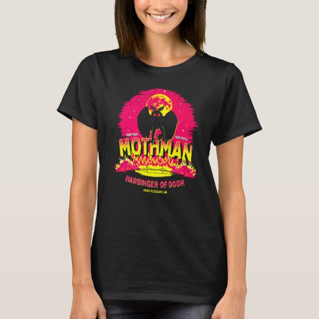 Mothman Harbinger från Doom Cute Cryptid Creature T Shirt (Framsida)