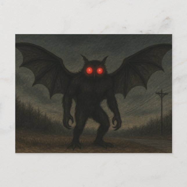 Mothman-kryptid-kort Vykort (Framsida)