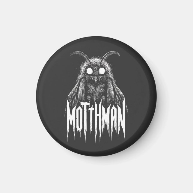Mothman Kryptid Skräck Gotisk Paranormal Varelse  Magnet (Framsidan)