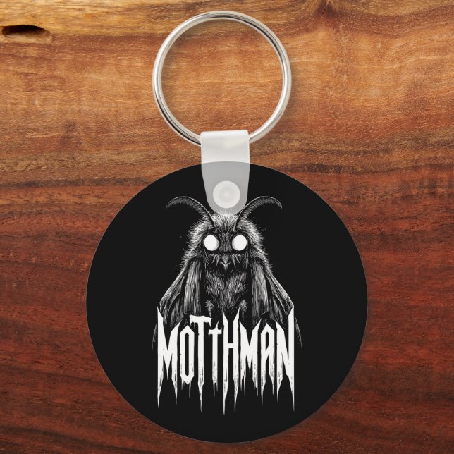 Mothman Kryptid Skräck Gotisk Paranormal Varelse  Nyckelring (Framsida)