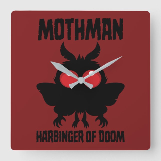 Mothman - Kuslig söt harbinger om fördömelse Fyrkantig Klocka (Framsida)