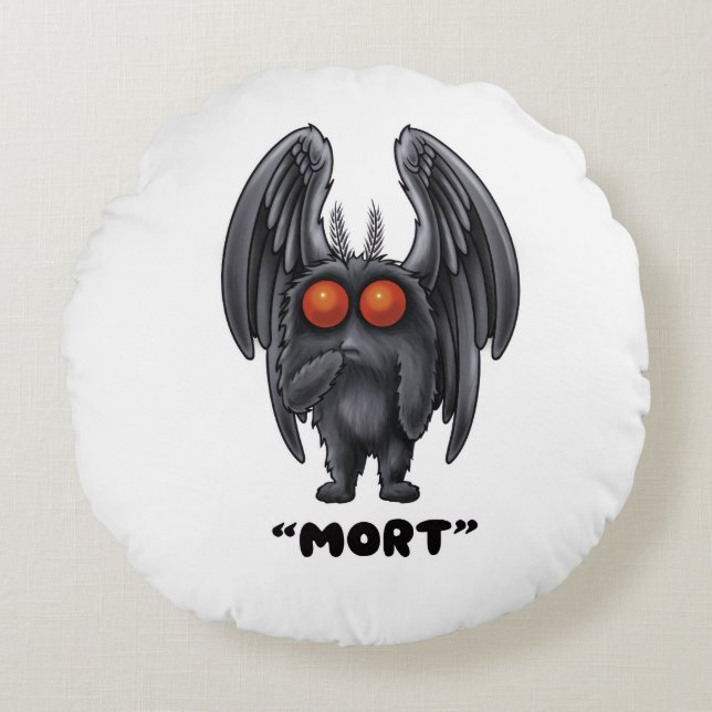 Mothman "Mort" Rund Kudde (Framsidan)