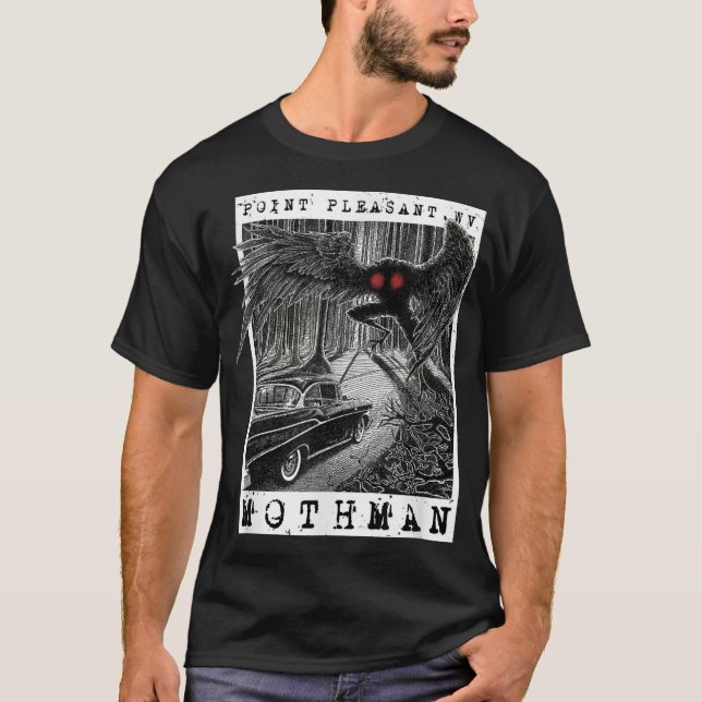 Mothman-möte - 1966 Punktbehändigt original C T Shirt (Framsida)