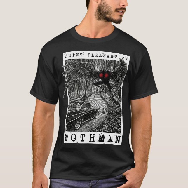 Mothman möter 1966 Point Pleasant Original Cr T Shirt (Framsida)