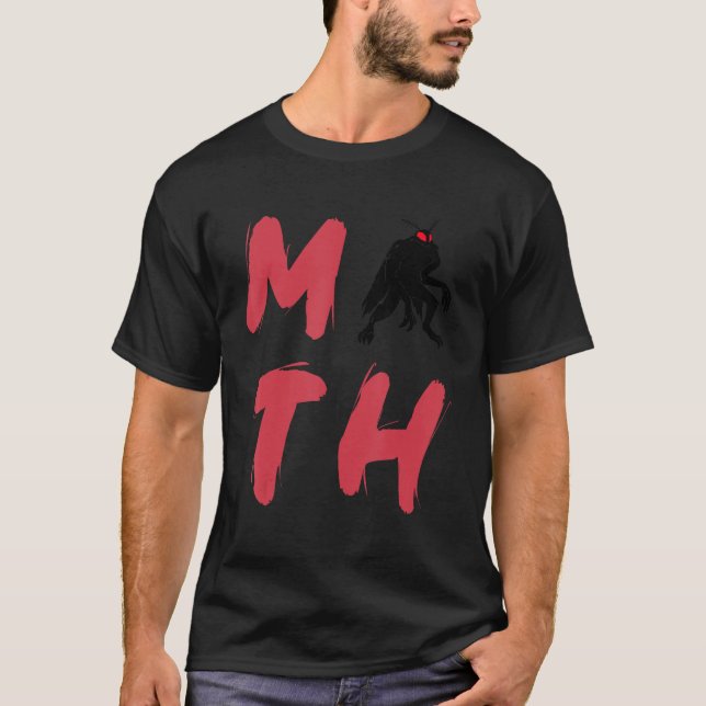 Mothman Moth Cryptid Monster Folklore Creature Grå T Shirt (Framsida)