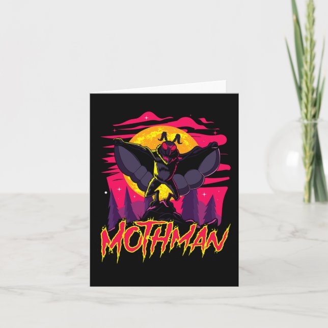 Mothman Movie Roligt Cryptid Halloween Myth Monste Kort (Framsida)