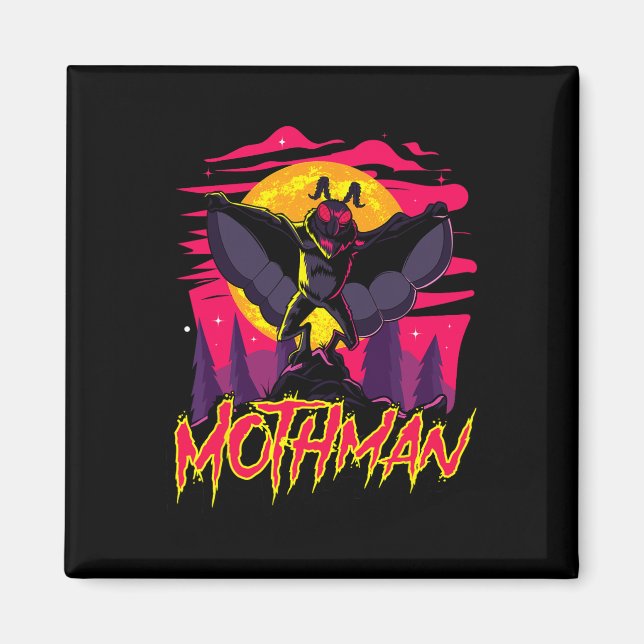 Mothman Movie Roligt Cryptid Halloween Myth Monste Magnet (Framsidan)