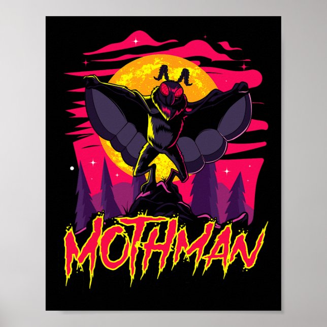 Mothman Movie Roligt Cryptid Halloween Myth Monste Poster (Framsidan)