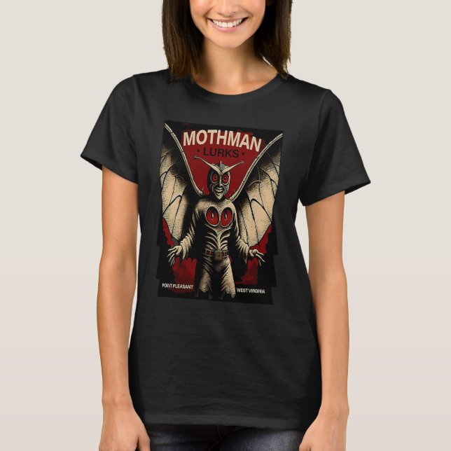 Mothman  Mysterious Winged Creature T Shirt (Framsida)