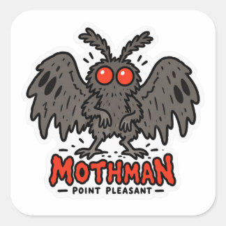 Mothman Point Pleasant WV Kryptid-dekal Fyrkantigt Klistermärke
