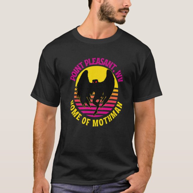 Mothman Point Pleasant Wv Retro Cryptid Creature F T Shirt (Framsida)