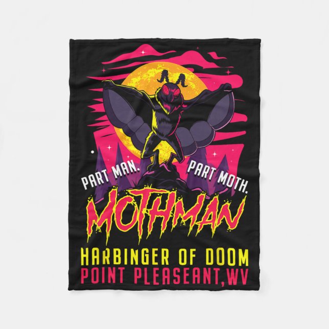 Mothman Roligt Cryptid Harbinger Part Man Part Mot Fleecefilt (Framsidan)
