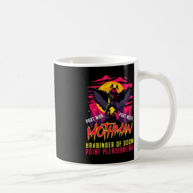 Mothman Roligt Cryptid Harbinger Part Man Part Mot Kaffemugg (Höger)