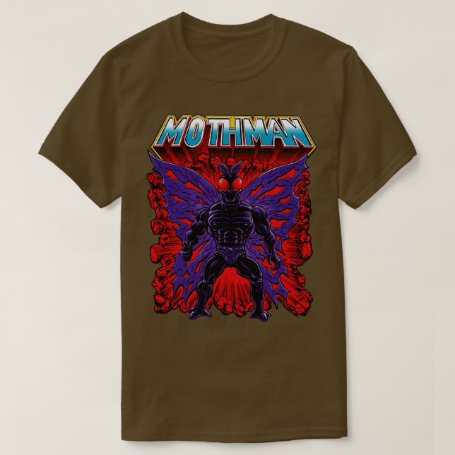 Mothman som 80-talets aktion Figur T Shirt (Design framsida)