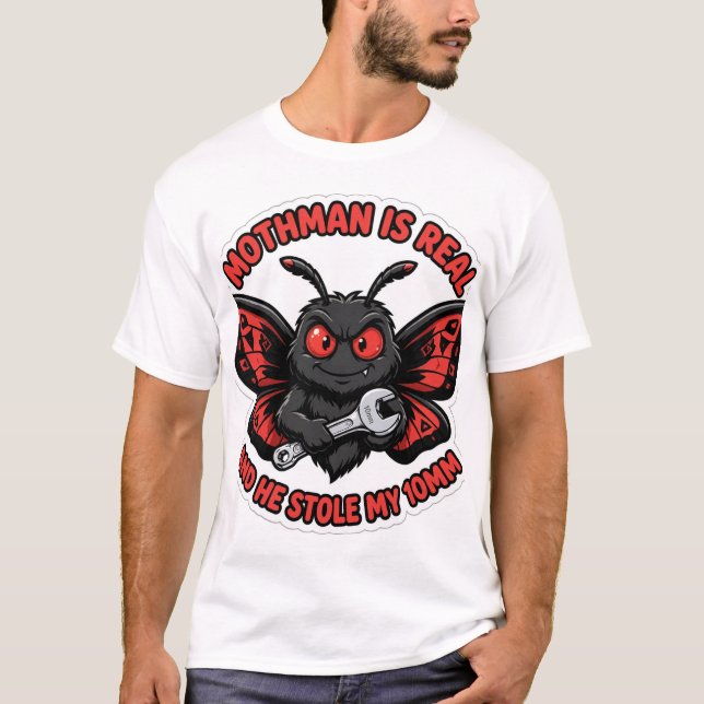 Mothman stal min 10mm T-shirt (Framsida)