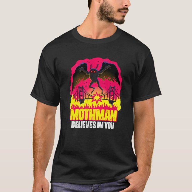 Mothman tror på dig Folklore Kuslig Kryptid Kr T Shirt (Framsida)