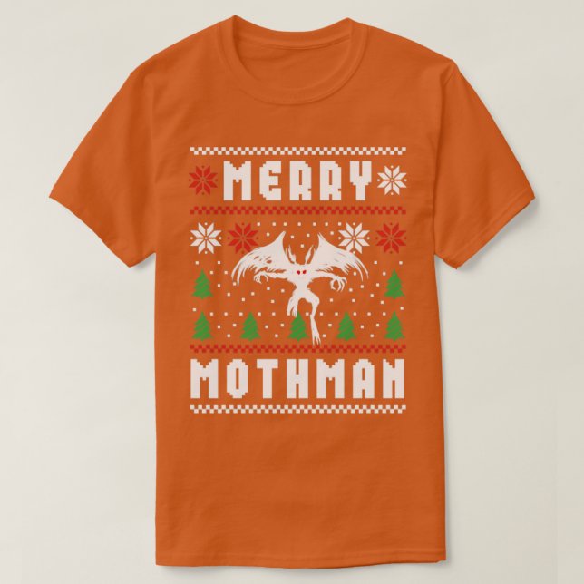 Mothman Ugly jul Sweater Merry Mothman T Shirt (Design framsida)